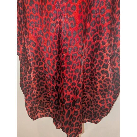 Vintage Winlar Brand Satin Red Leopard Print V Neck Kaftan One Size Fits Most - Picture 4 of 10